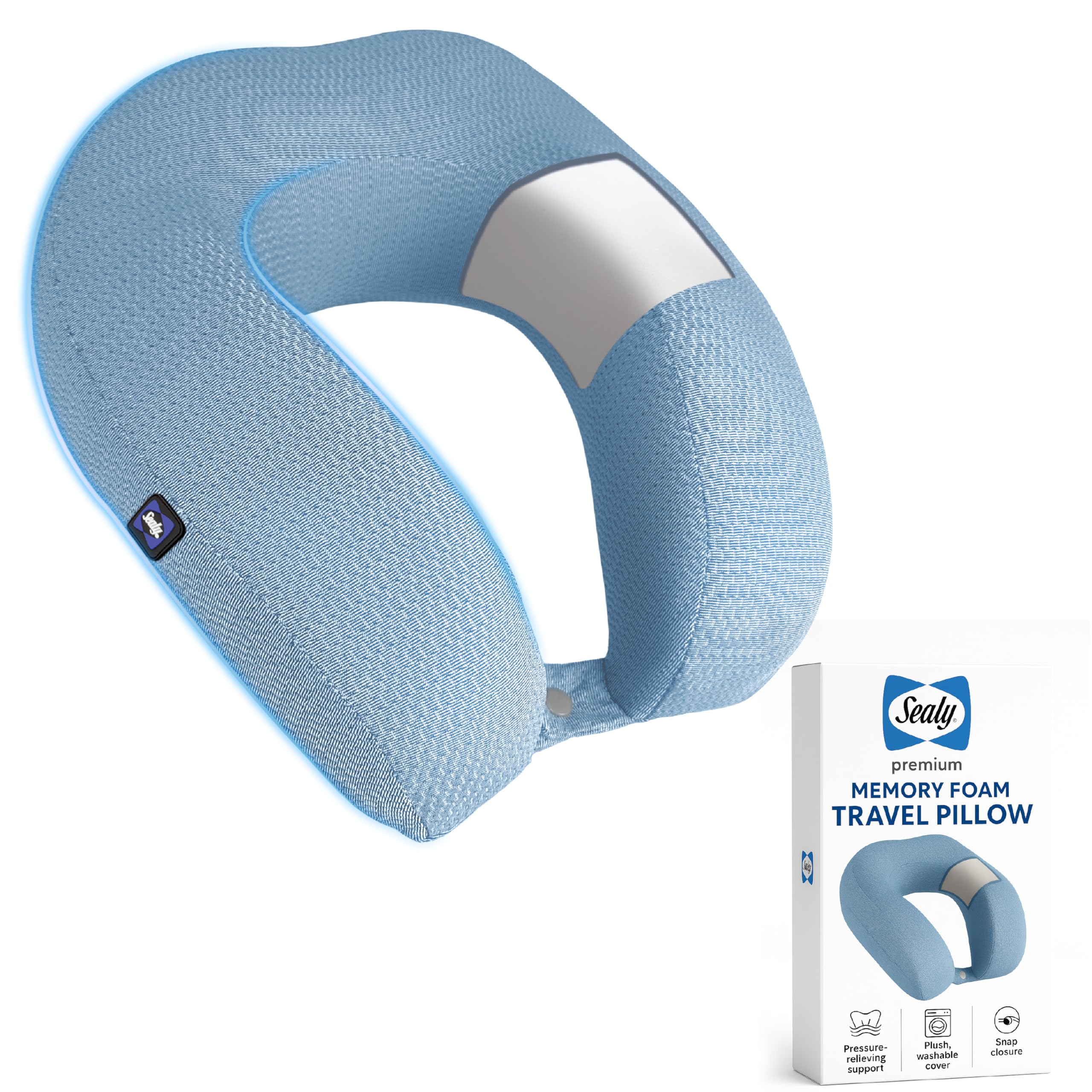 Amazon.com: Sealy Ergonomic Memory Foam Travel Neck Pillow